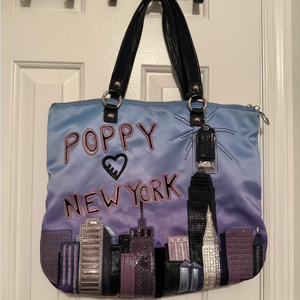 Vintage New York Poppy Coach Tote
